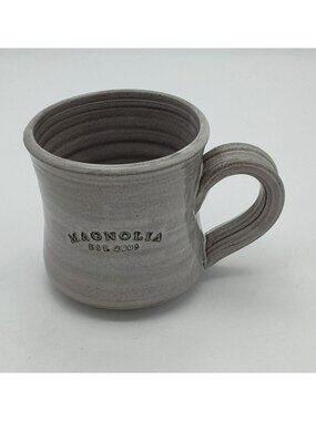 Magnolia Gray Handmade Pottery Mug Waco TX Black Oak Art Stoneware Joanna Gaines
